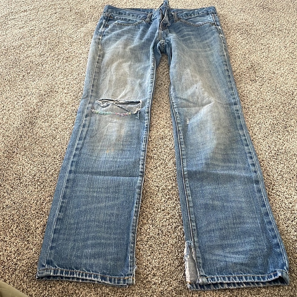 Distressed Blue Jeans - Picture 2 of 5